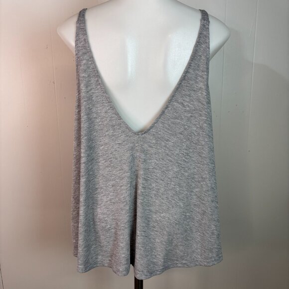 Intimately Free People Swing Tank Top Medium Gray V-Neck Cropped Low-Back - Picture 5 of 9